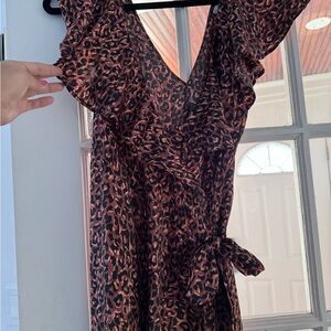 Leopard Print Wrap Dress